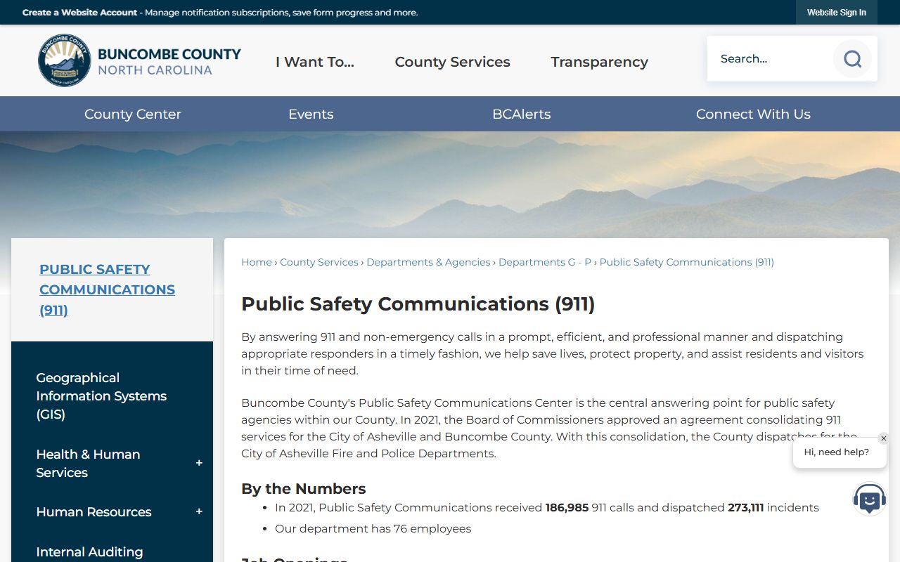 Buncombe County phone directory public safety communications