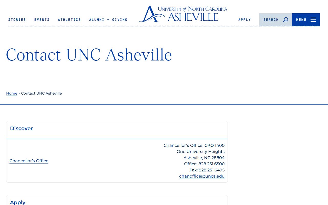 Buncombe County phone numbers UNC Asheville contact directory